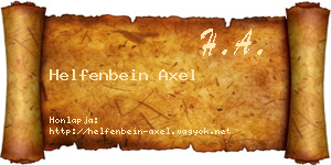 Helfenbein Axel névjegykártya